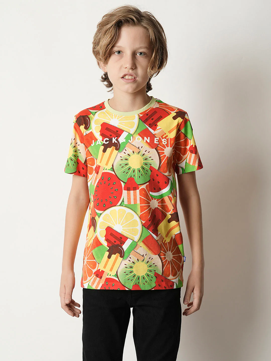Boys Orange Fruit Blast Print T-shirt - Image 2