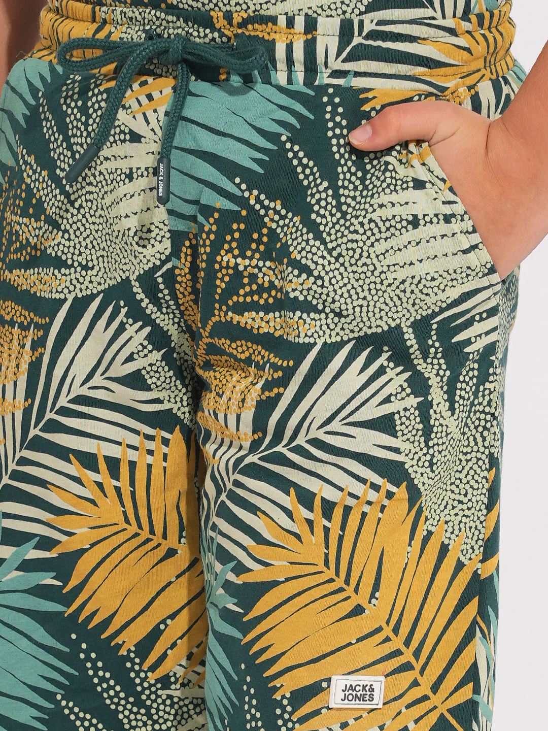 Boys Green Tropical Print Co-ord Set Shorts - Image 6
