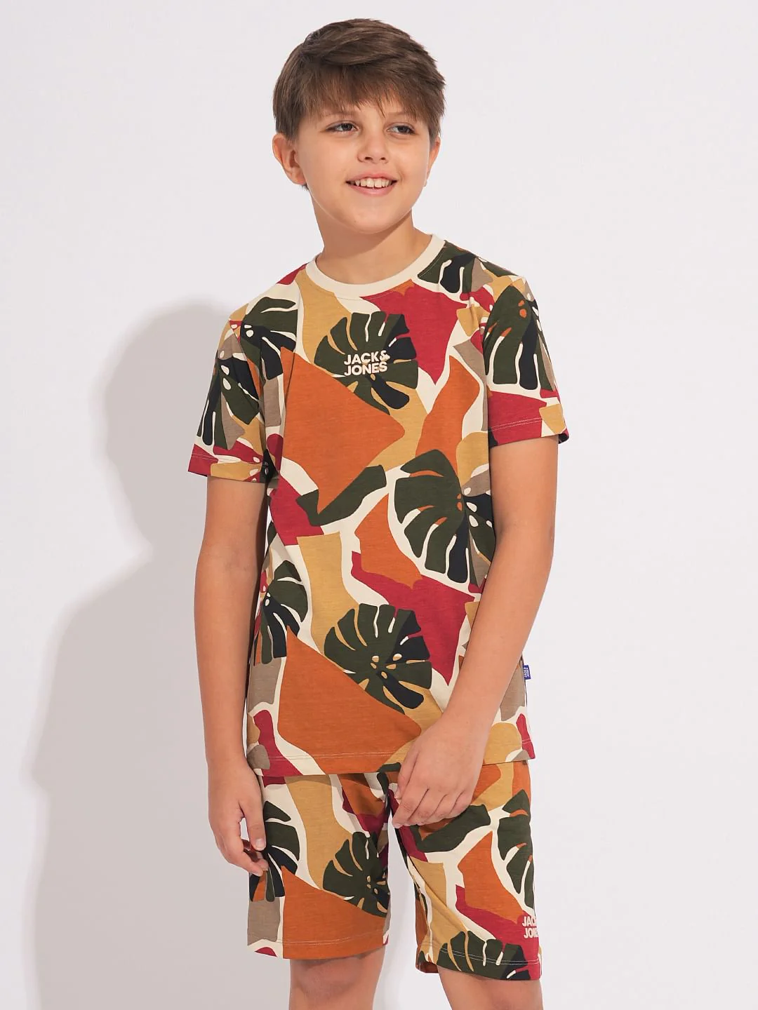 Boys Brown Camo Print Co-ord Set T-shirt - Image 2
