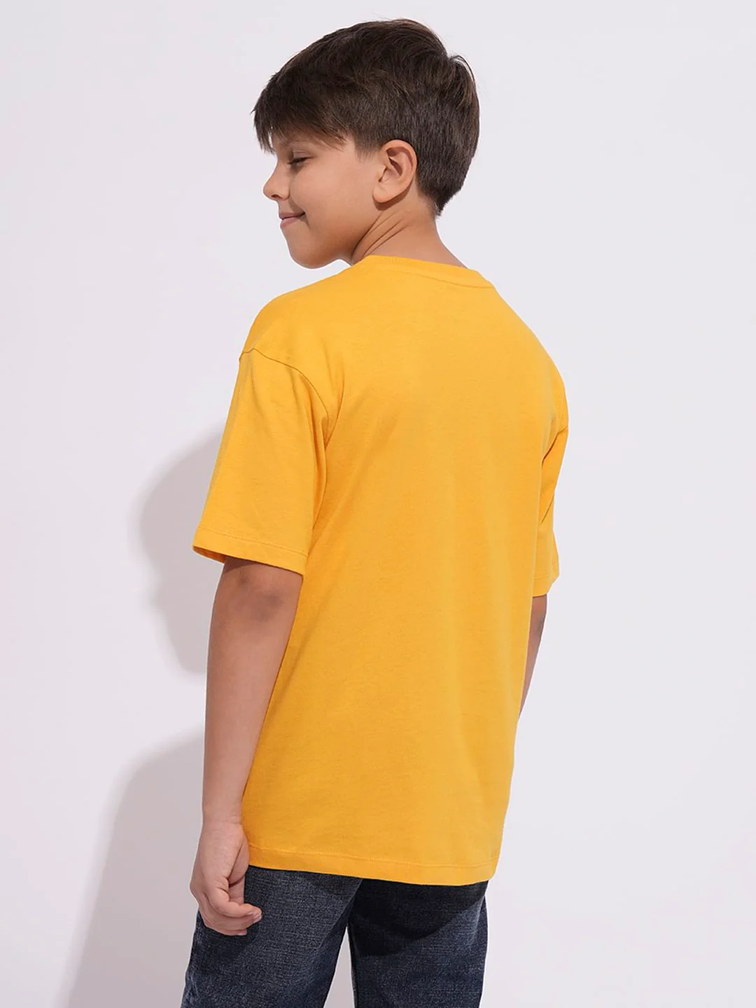 Boys Yellow Forest Sunset Print T-shirt - Image 4