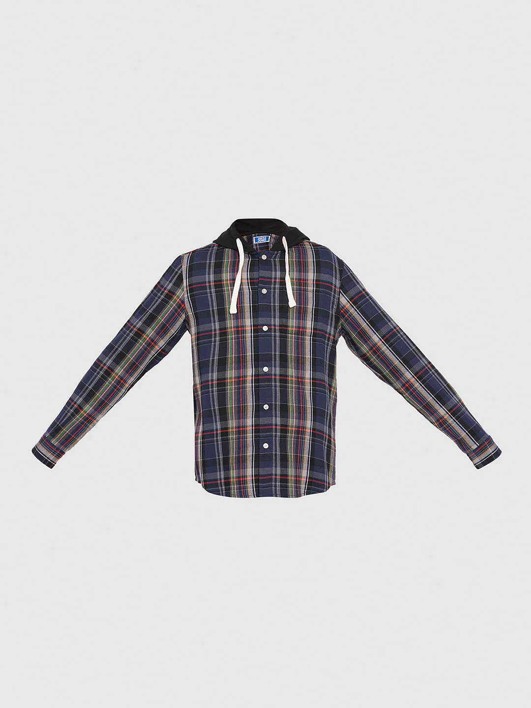 Boys Blue Hooded Check Shirt - Image 7