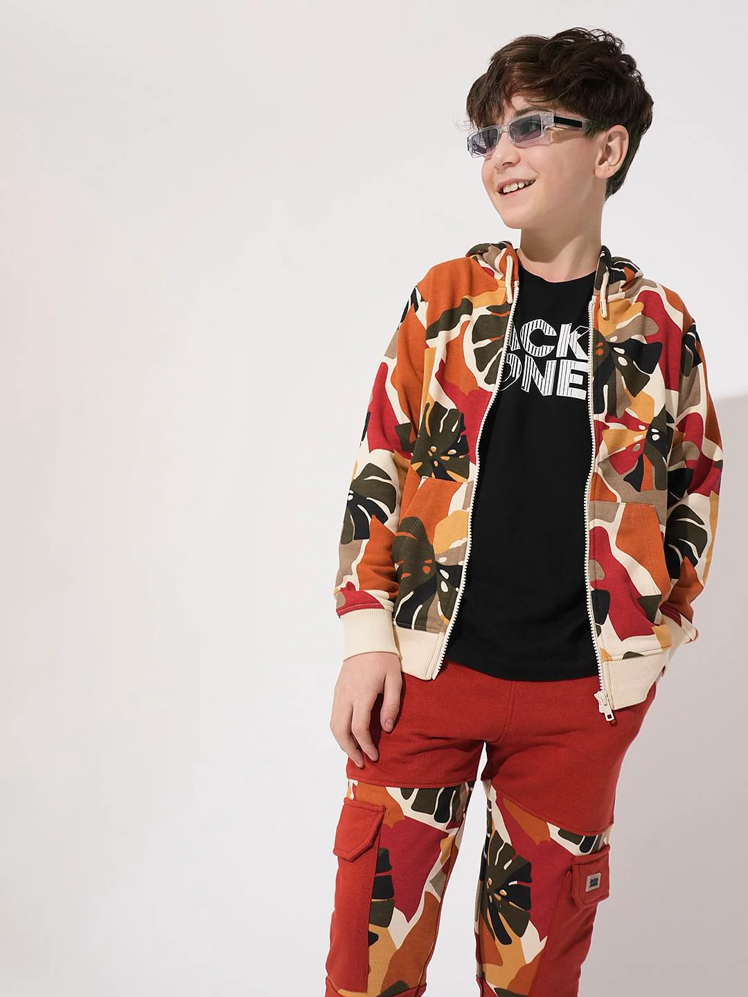 Boys Brown Camo Print Co-ord Set Sweatshirt