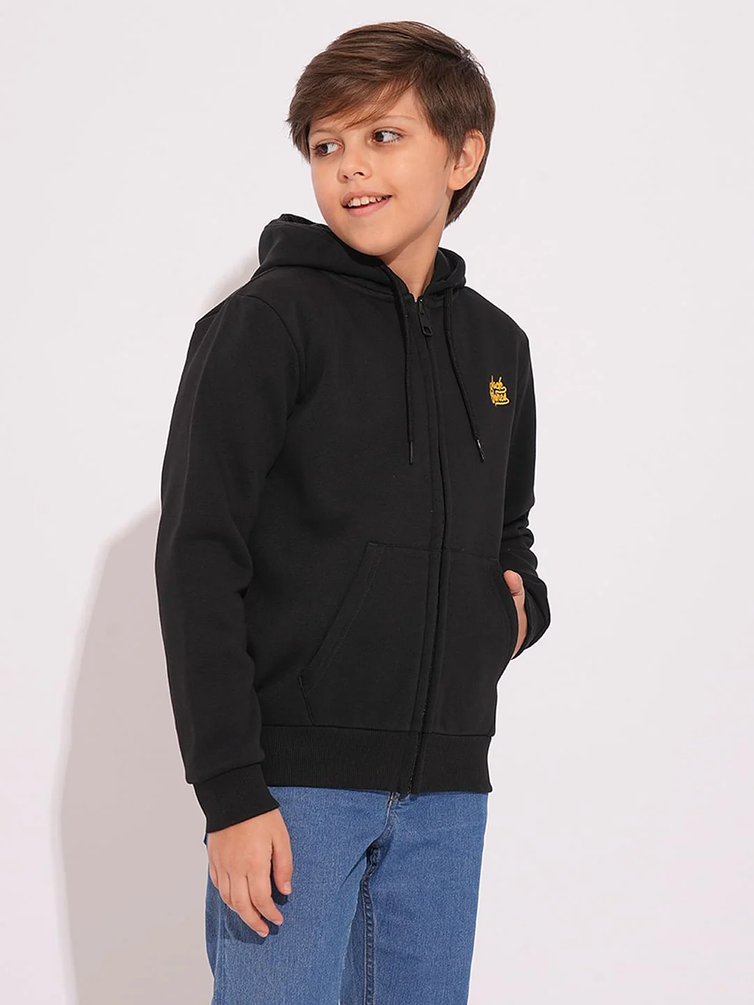 Boys Black Hooded Sweatshirt - Image 3