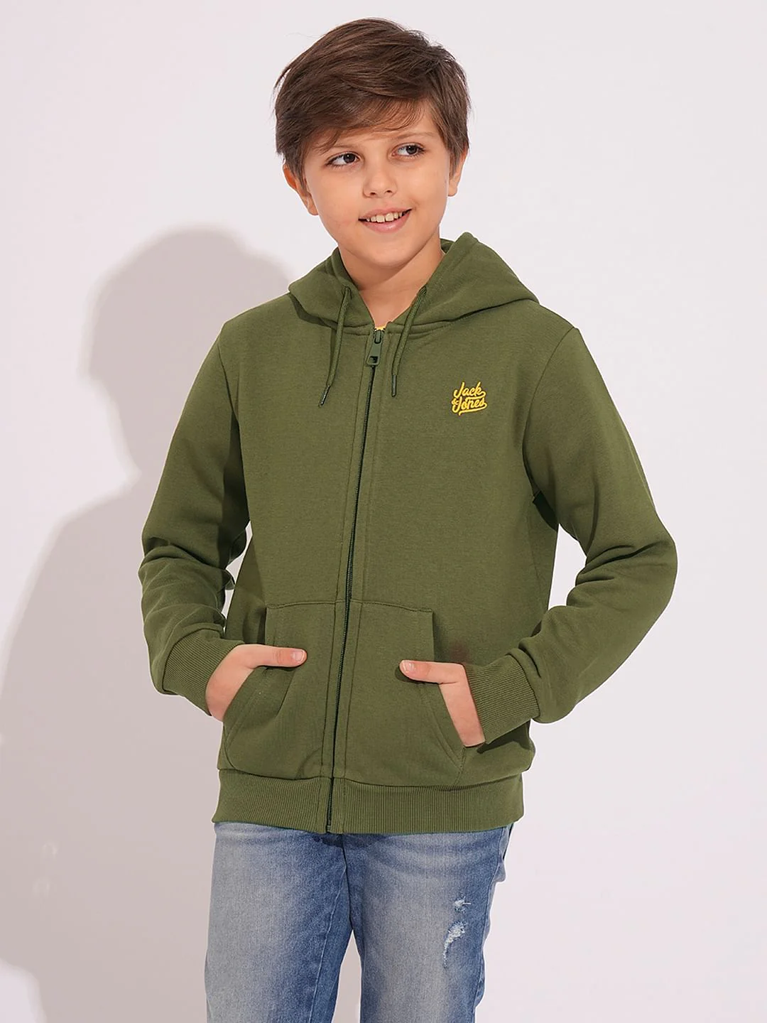 Boys Green Hooded Sweatshirt - Image 2