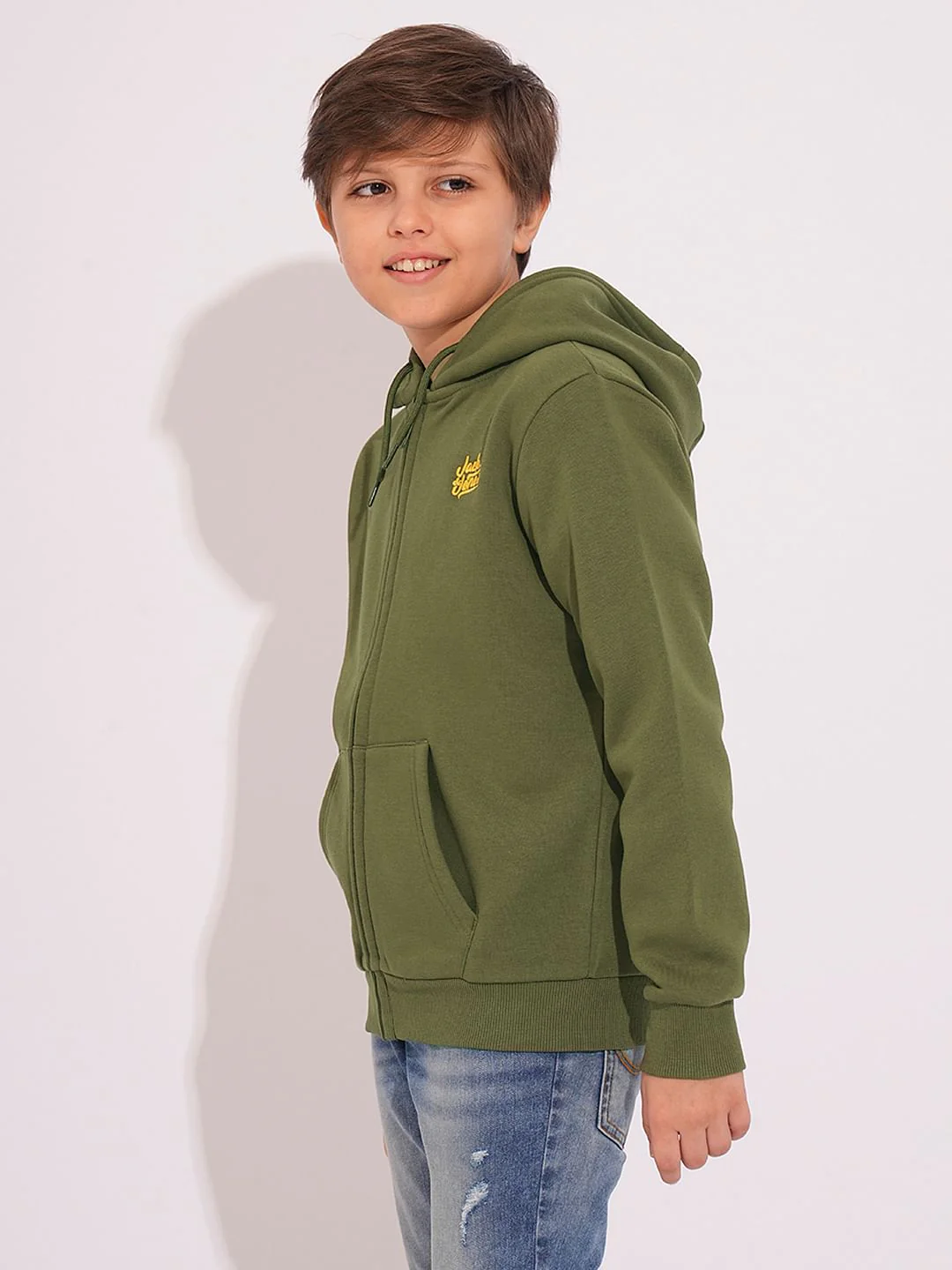 Boys Green Hooded Sweatshirt - Image 3