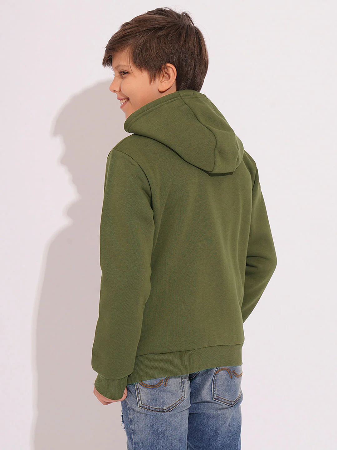 Boys Green Hooded Sweatshirt - Image 4