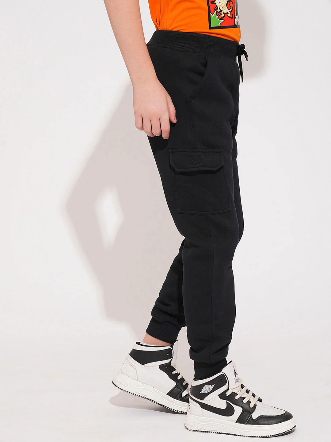 Boys Black Jogger Sweatpants - Image 3