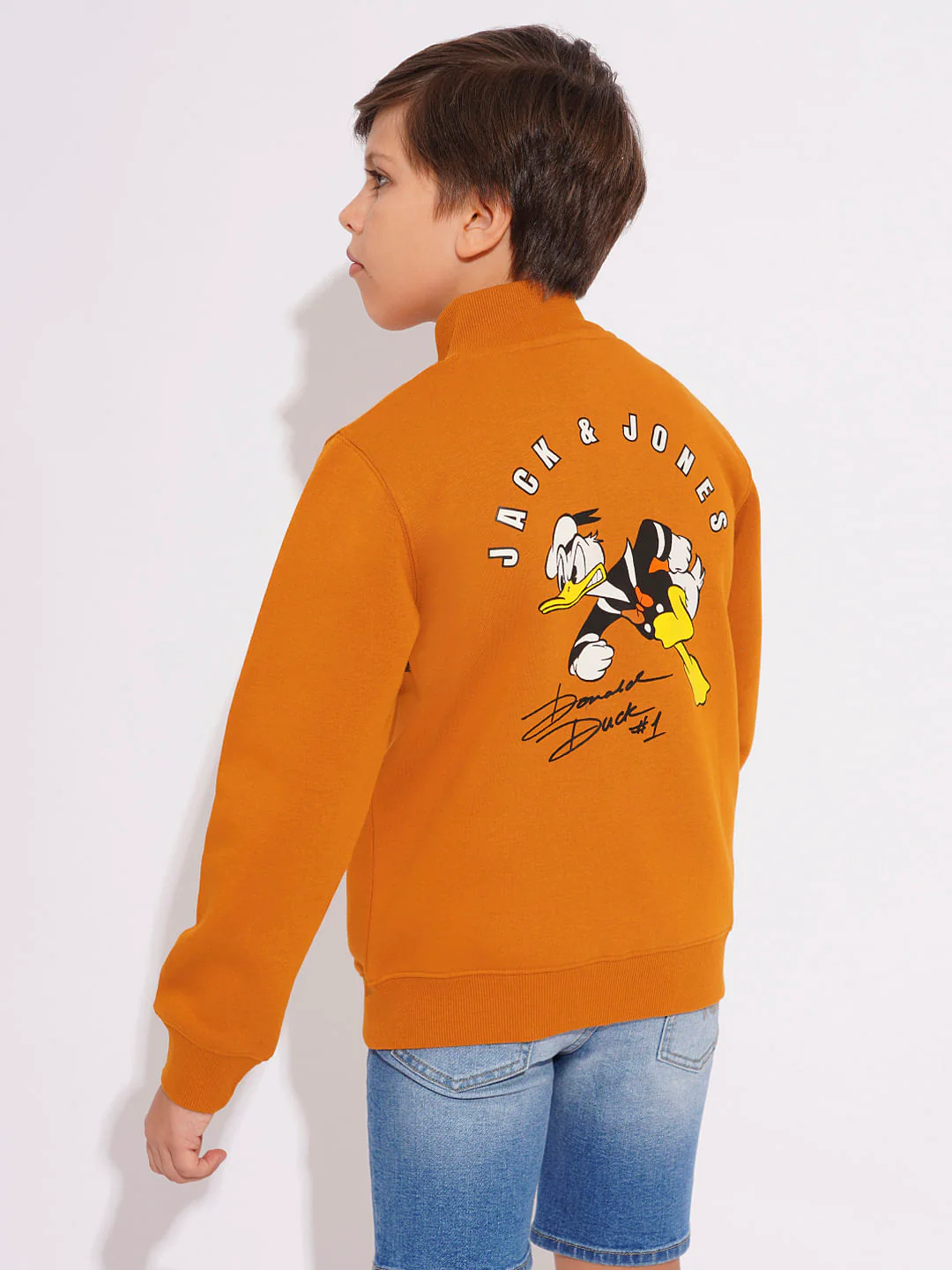 DONALD DUCK Orange High Neck Zip-Up Sweatshirt - Image 4