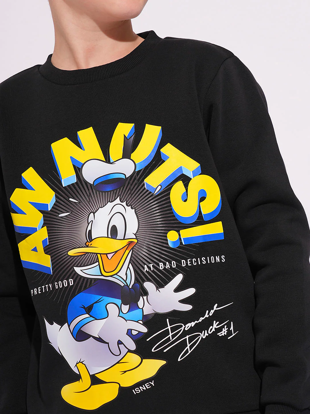 DONALD DUCK Black Printed Sweatshirt - Image 6