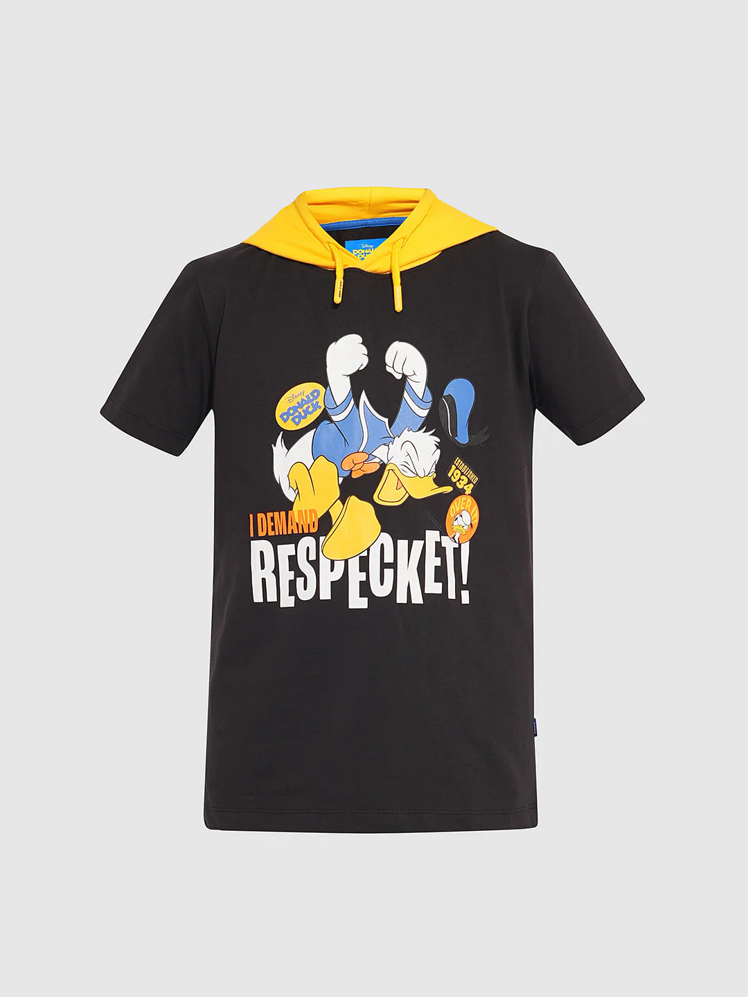 DONALD DUCK Black Printed Hooded T-shirt - Image 7