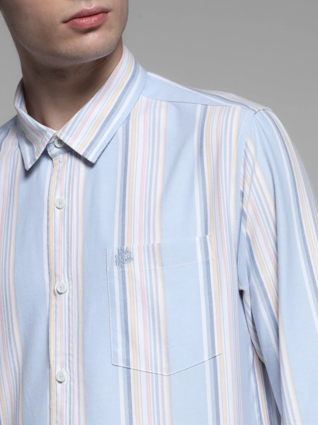 Blue Yarn Dyed Striped Shirt - Image 5