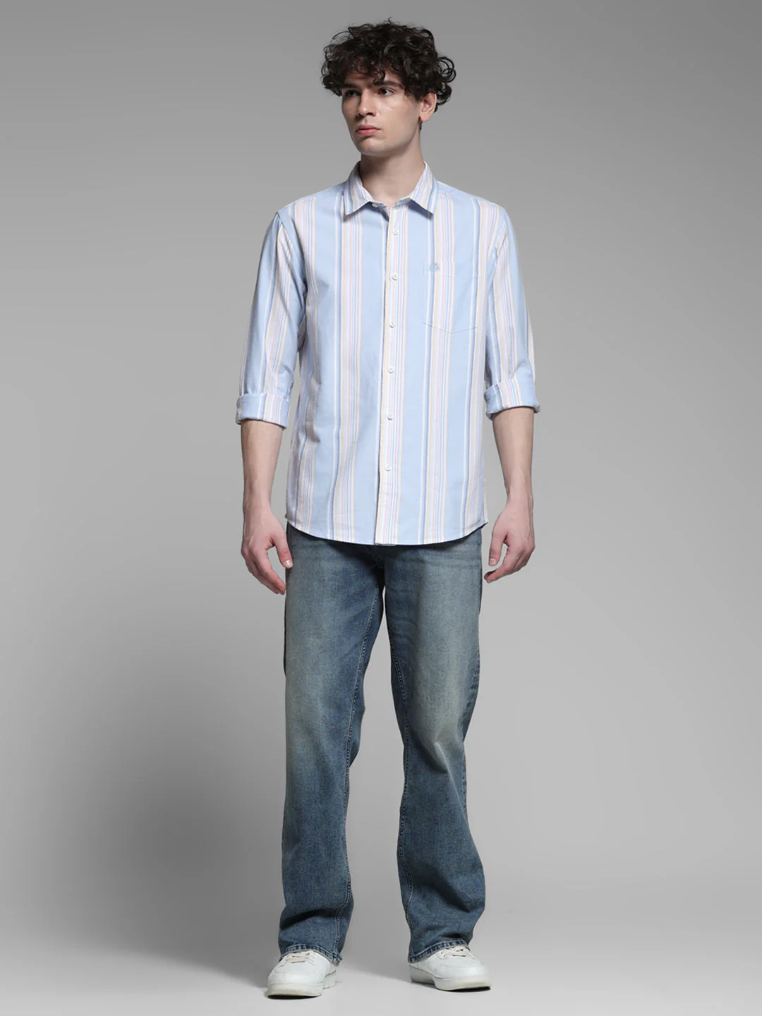Blue Yarn Dyed Striped Shirt - Image 6