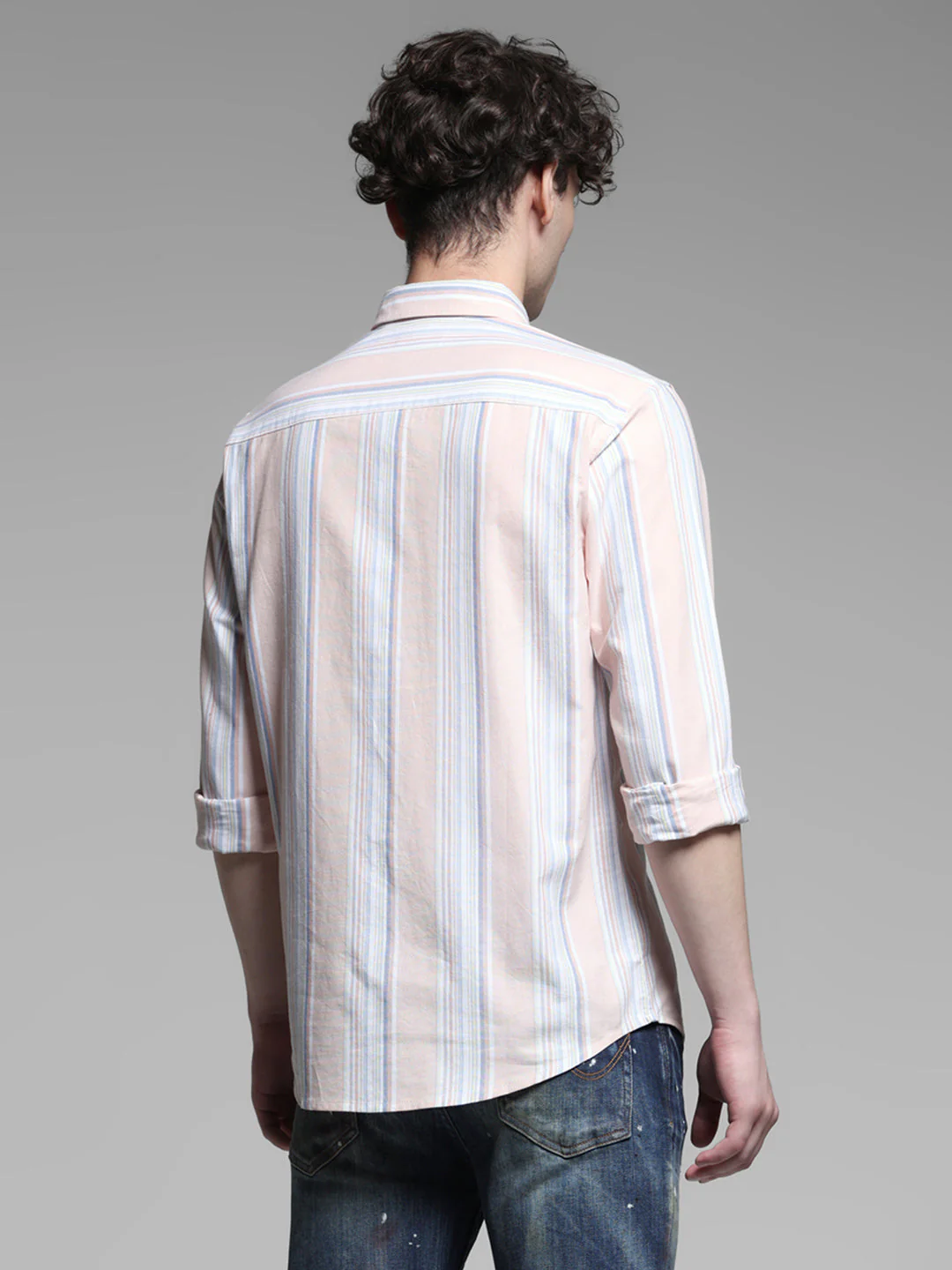 Pink Yarn Dyed Striped Shirt - Image 4