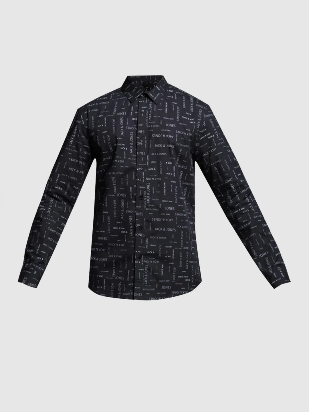 Black Logo Print Cotton Shirt - Image 7