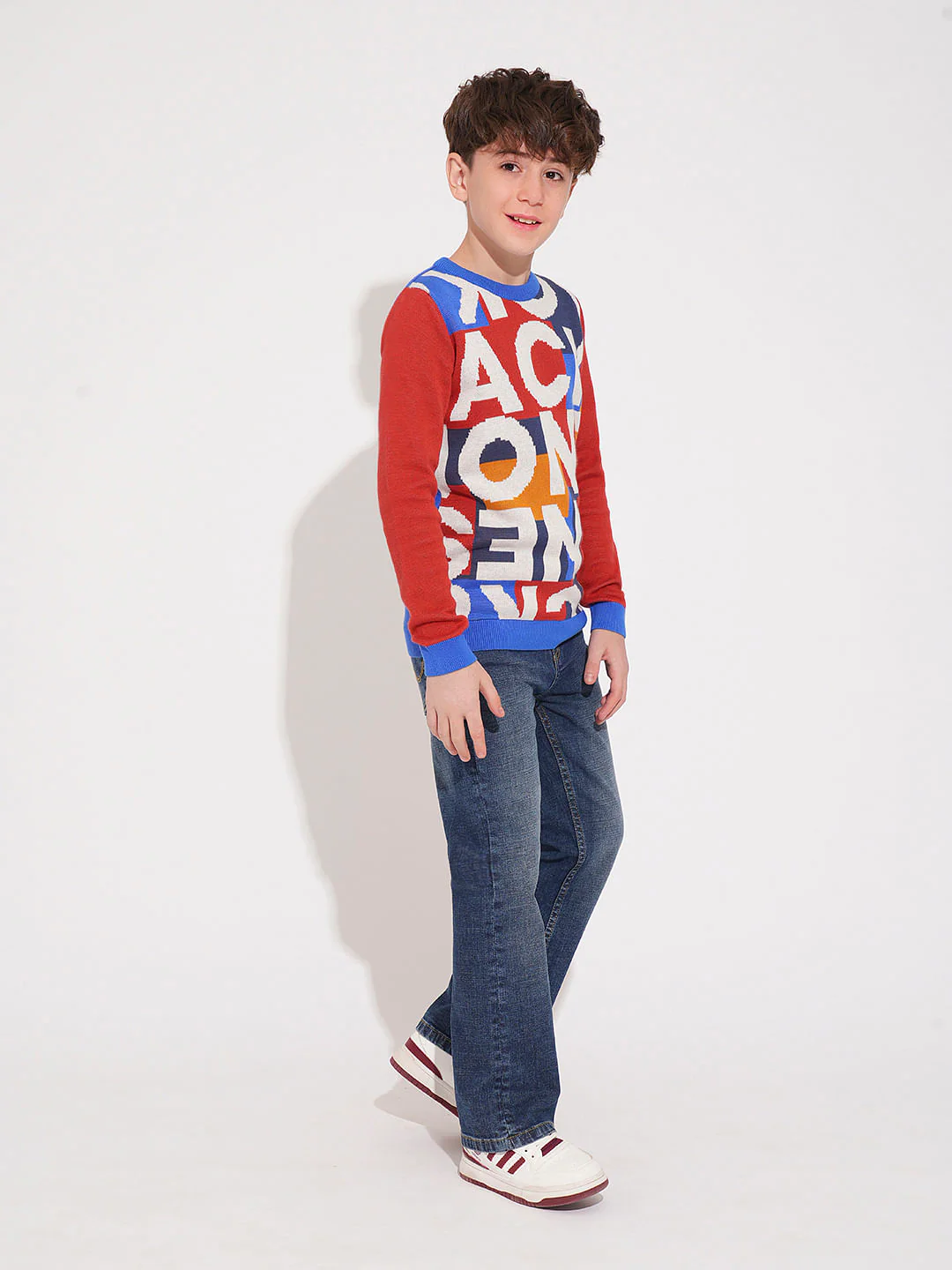 Boys Red Logo Print Pullover - Image 5