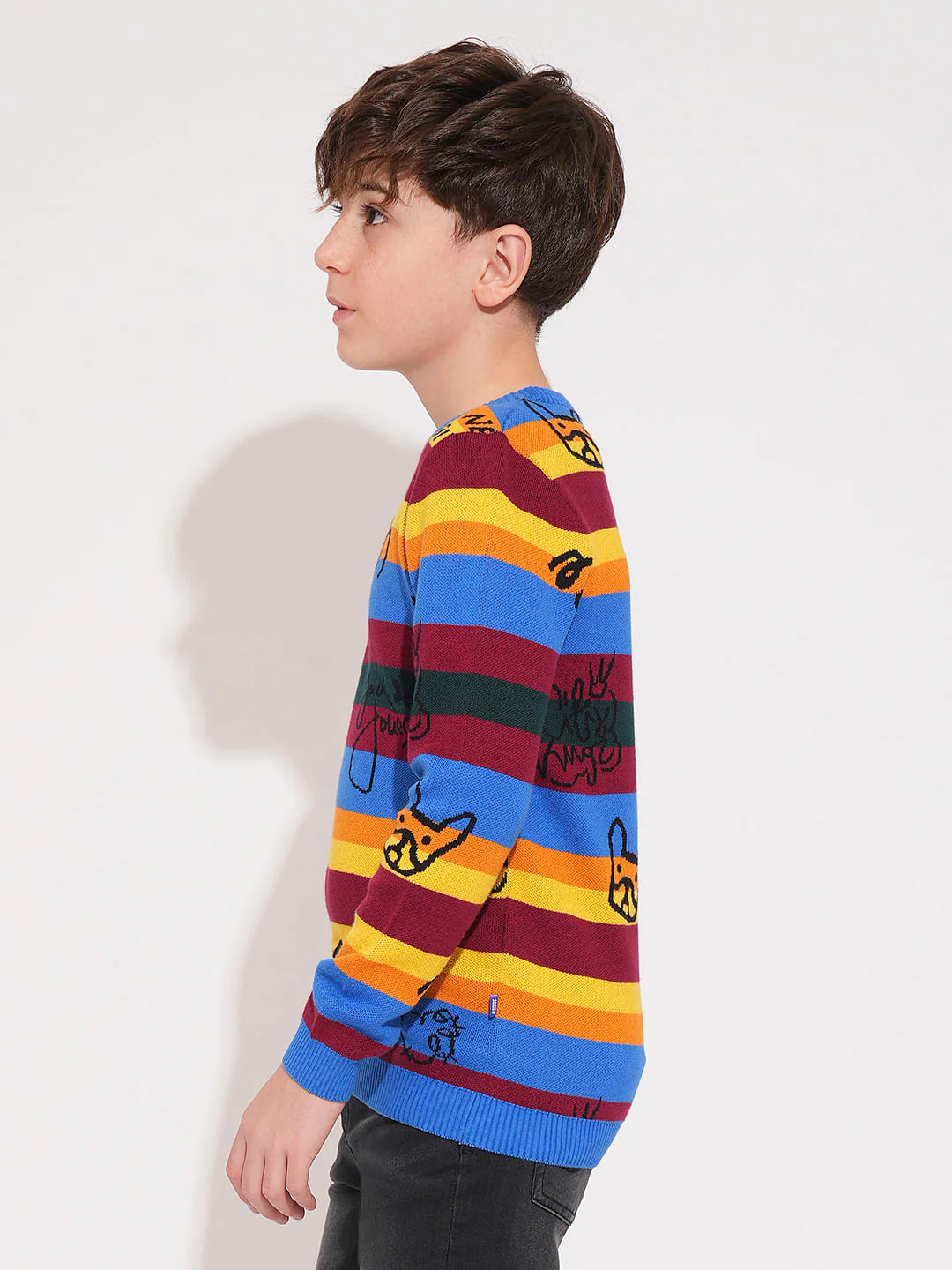 Multi-Colour Striped Knitted Sweater - Image 3