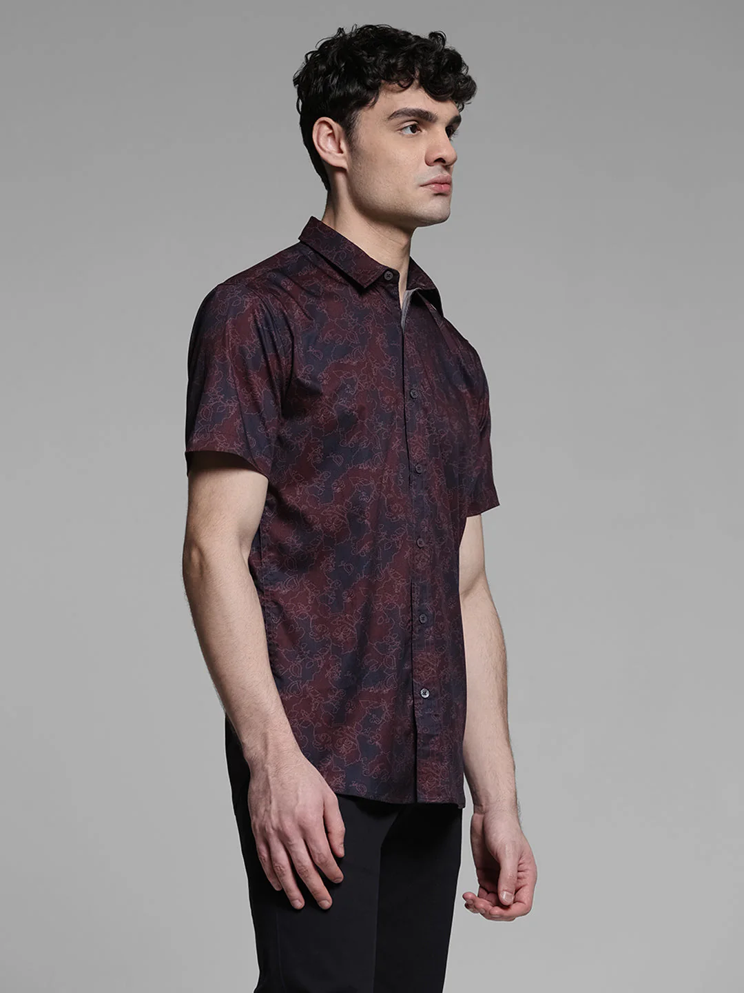 Printed Slim Fit Short Sleeves Shirt - Image 3