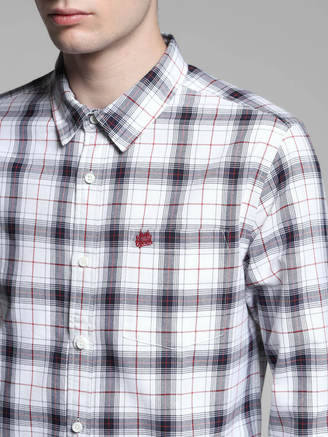 White Check Cotton Shirt - Image 5