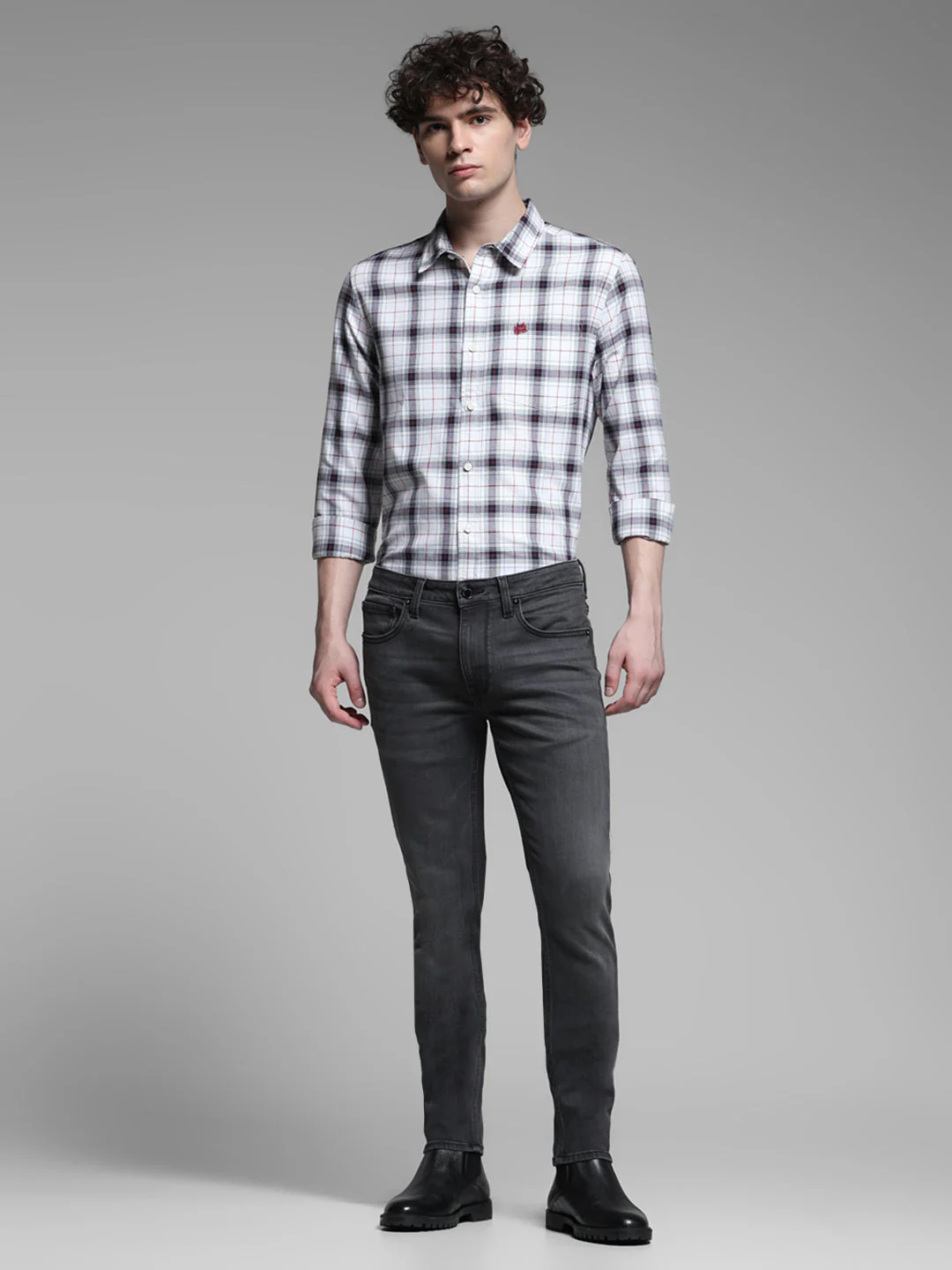 White Check Cotton Shirt - Image 6