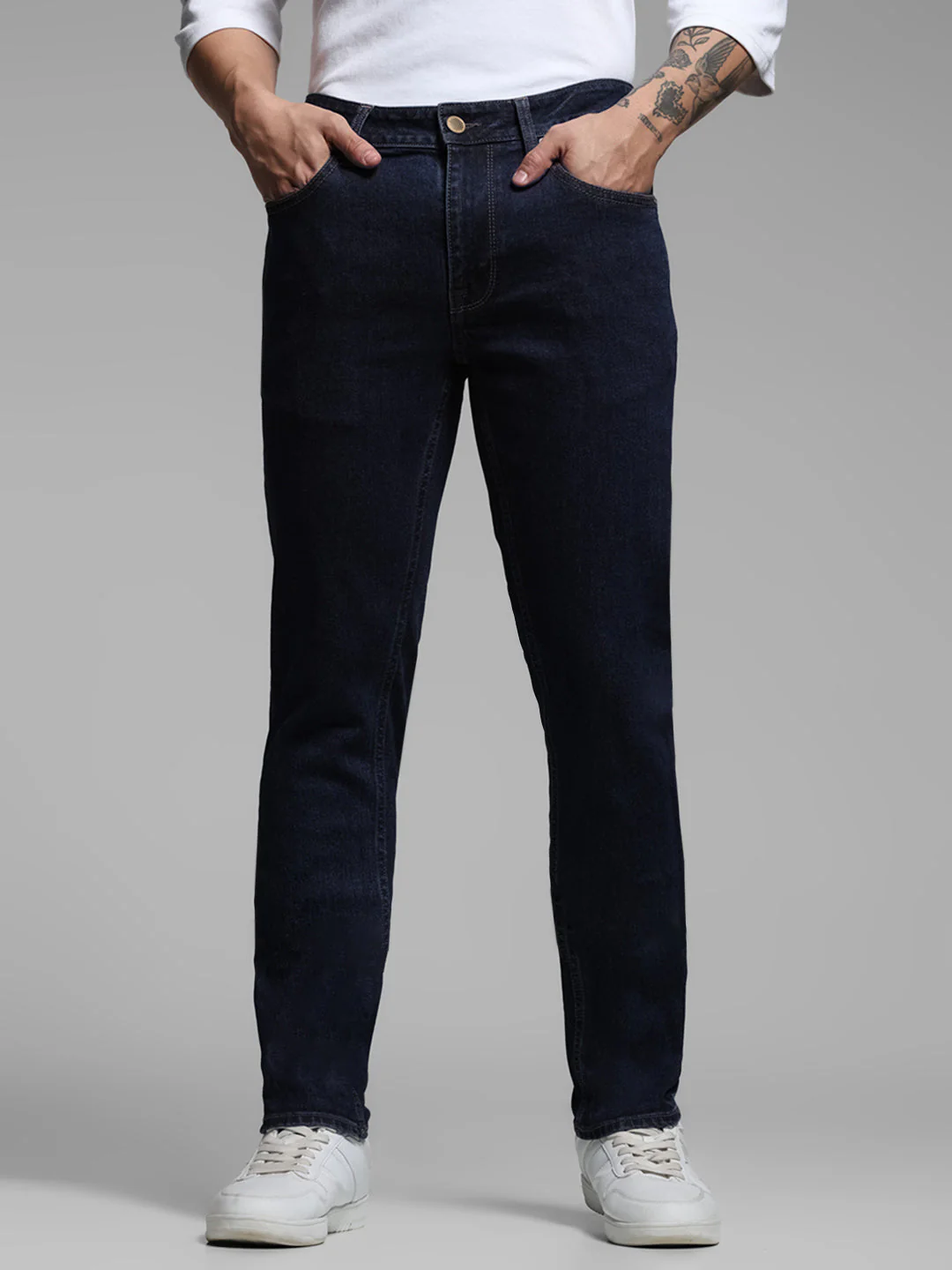 Dark Blue Ben Washed Skinny Jeans