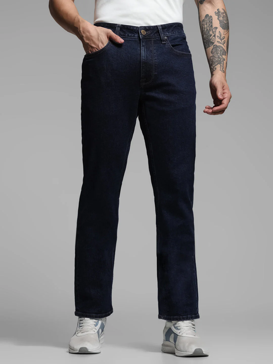 Dark Blue Clark Regular Straight Fit Jeans