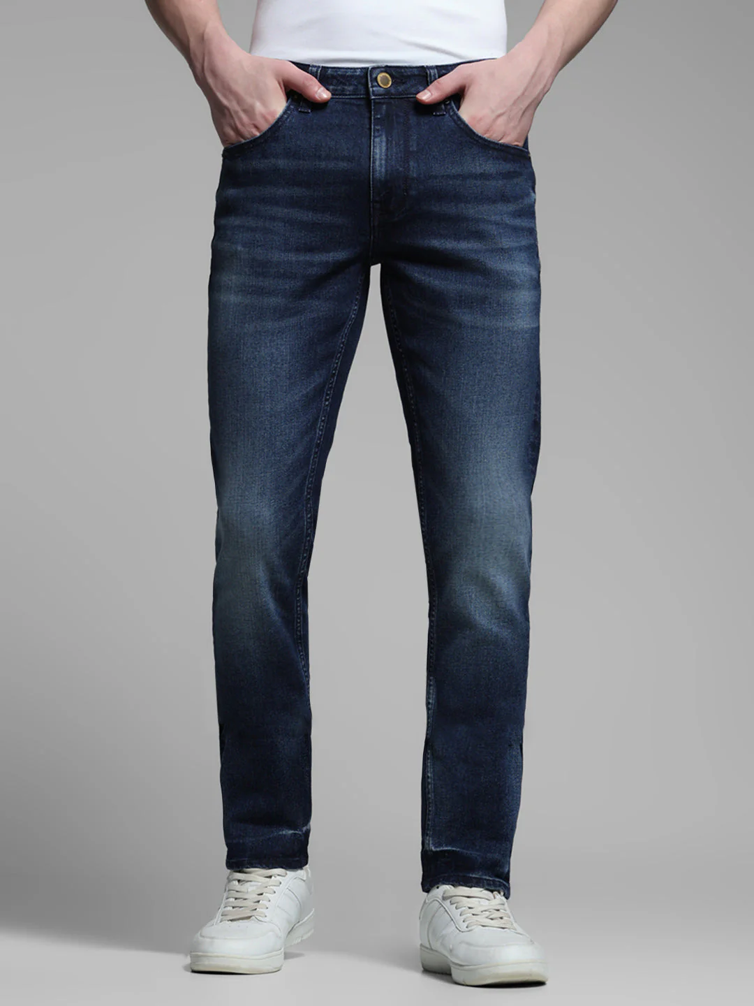 Dark Blue Glenn Washed Slim Fit Jeans