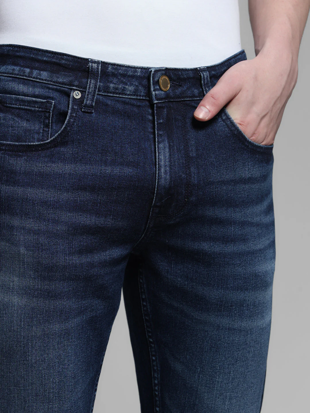 Dark Blue Glenn Washed Slim Fit Jeans - Image 4