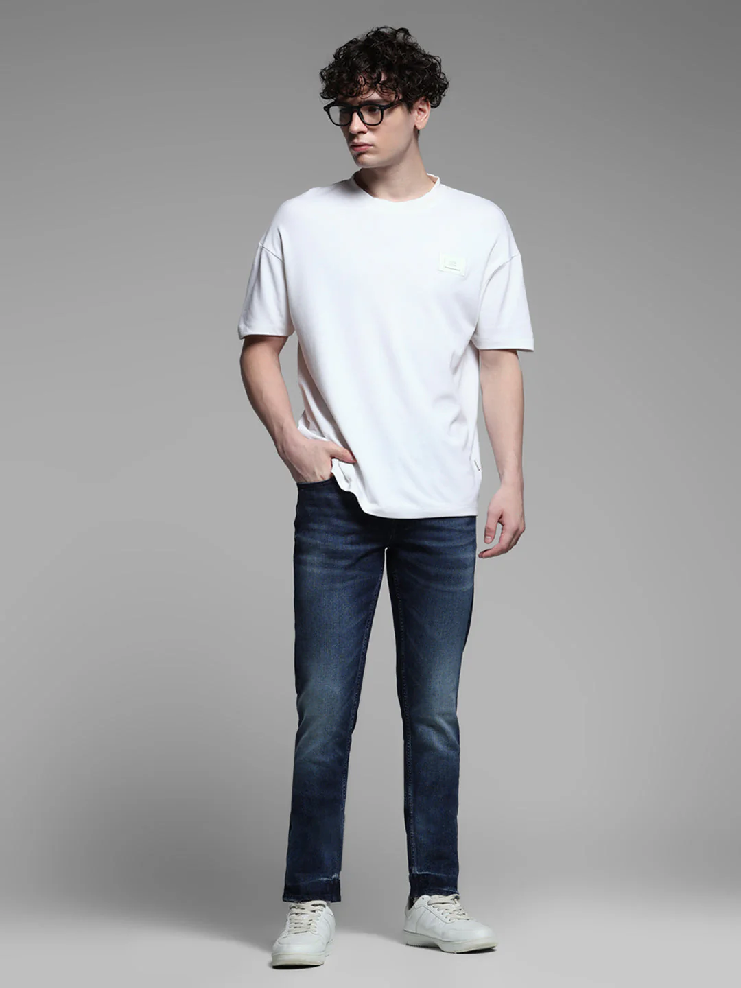 Dark Blue Glenn Washed Slim Fit Jeans - Image 6