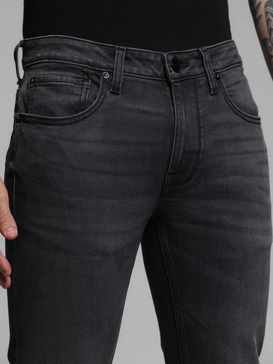 Grey Washed Ben Skinny Jeans - Image 4