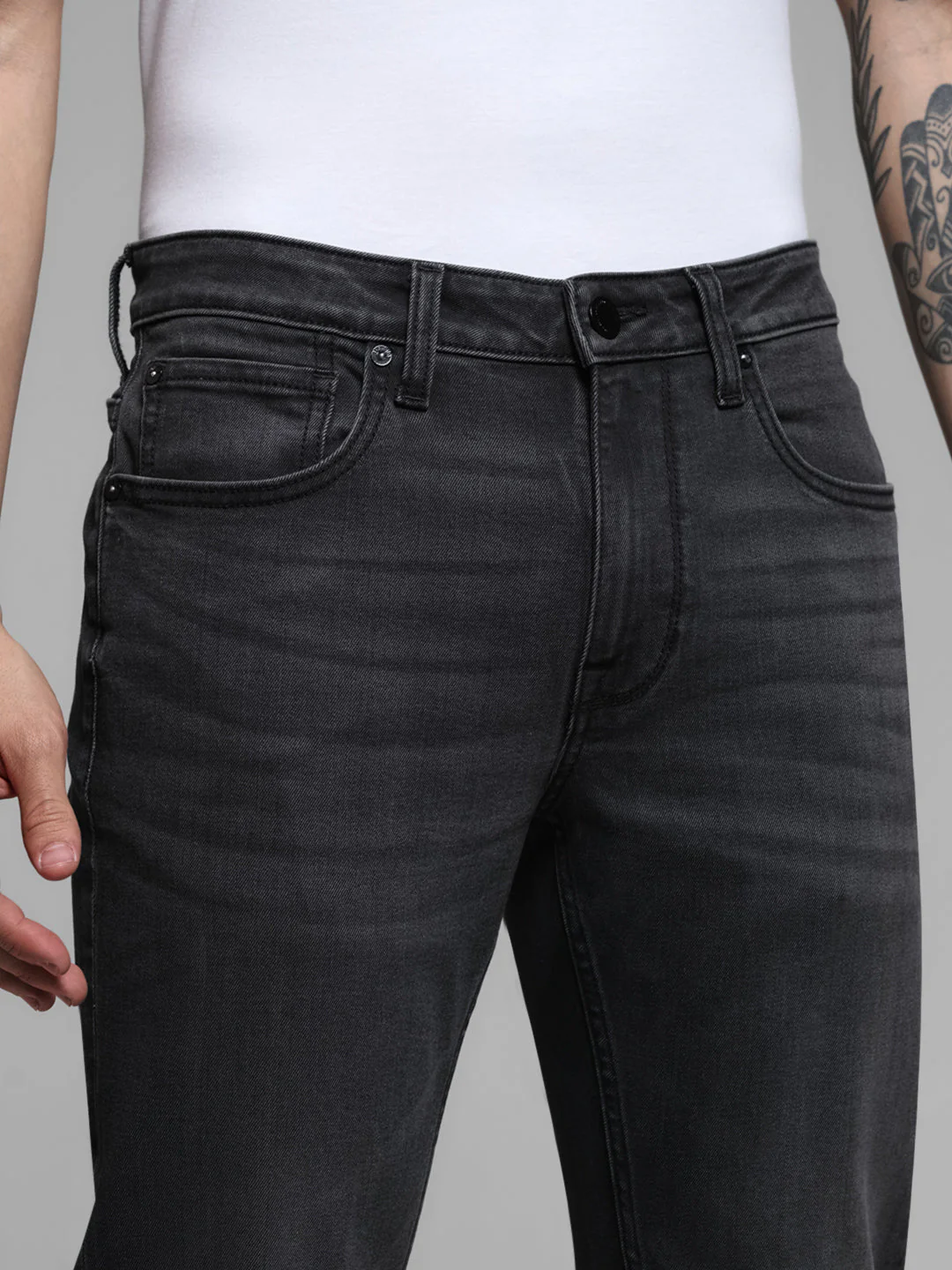 Grey Washed Clark Regular Fit Jeans - Image 4