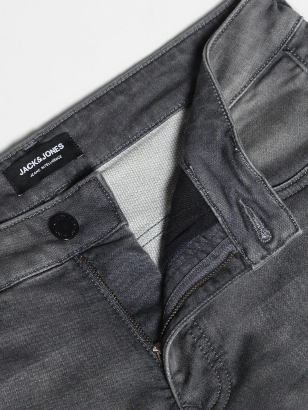 Grey Washed Knitted Slim Fit Jeans - Image 5