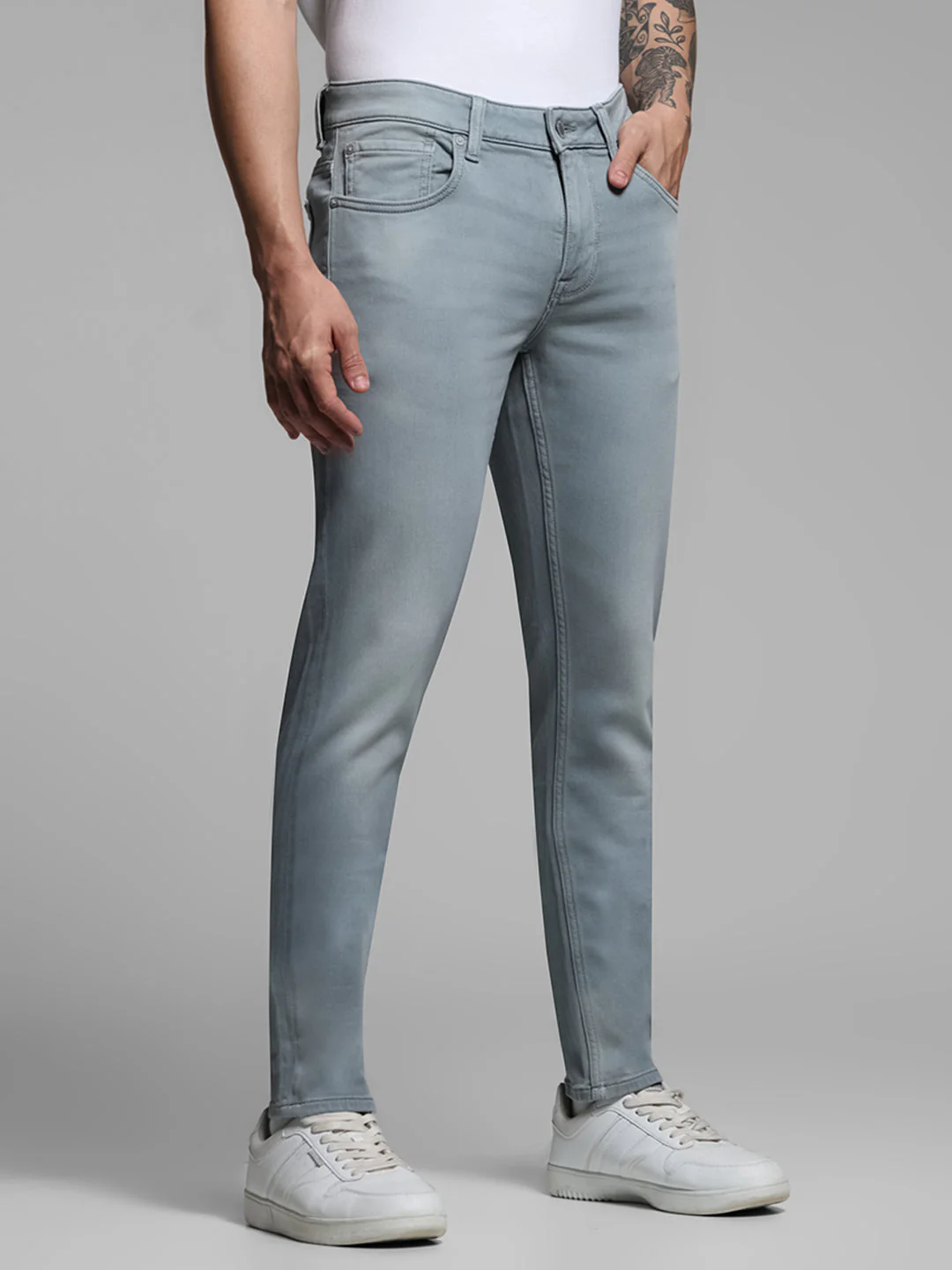 Light Blue Knitted Glenn slim fit jeans - Image 2