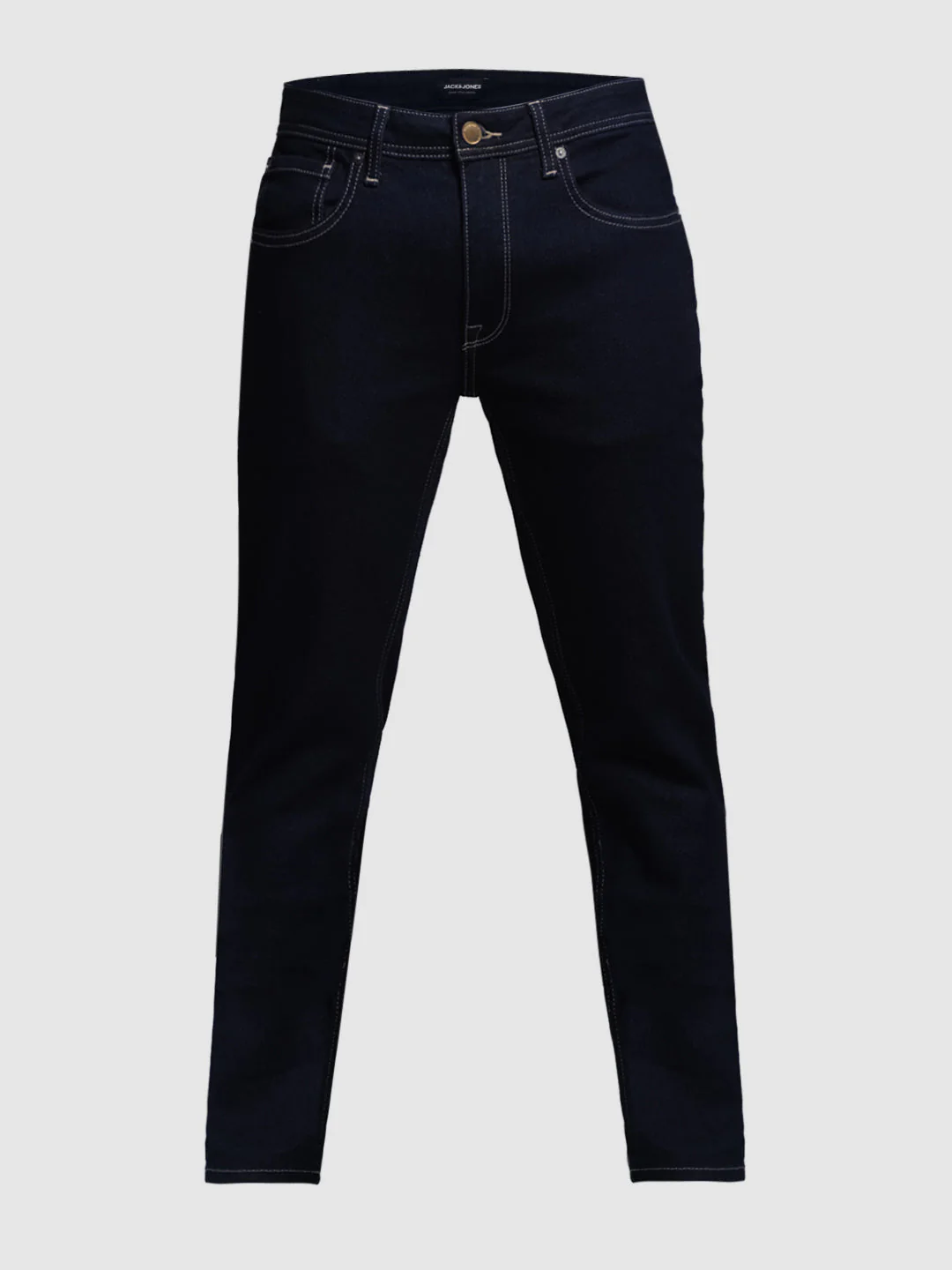 Dark Blue Contrast Stitch Skinny Jeans - Image 7