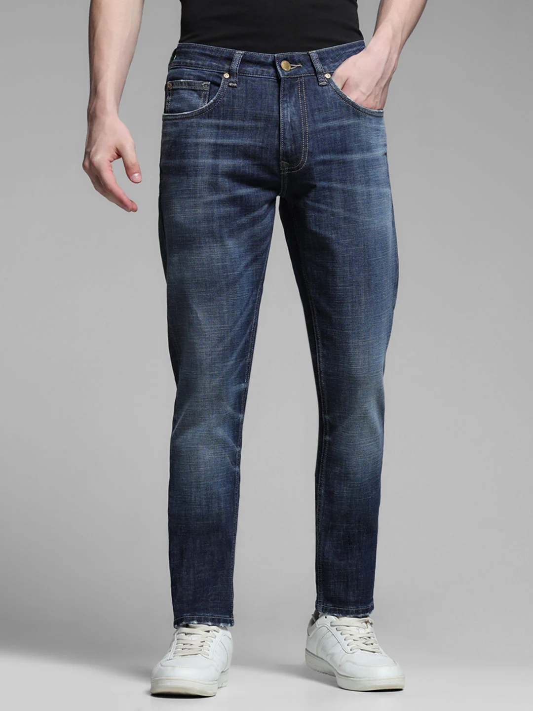 Dark Blue Washed Super Skinny Jeans