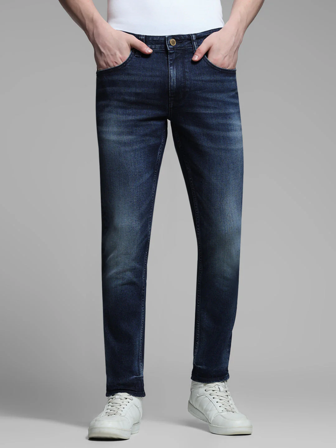 Dark Blue Brak Cropped Slim Fit Jenas