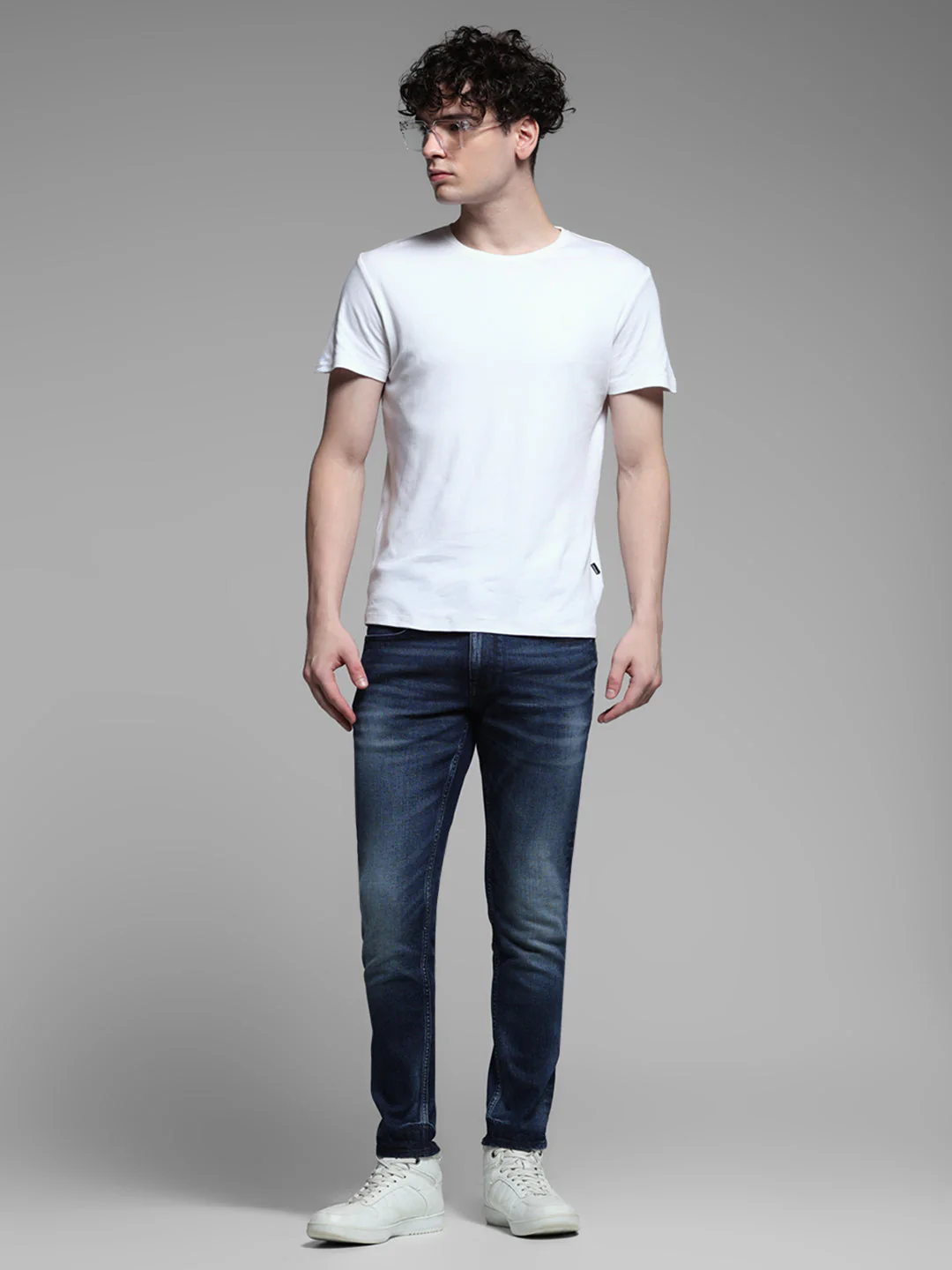 Dark Blue Brak Cropped Slim Fit Jenas - Image 6