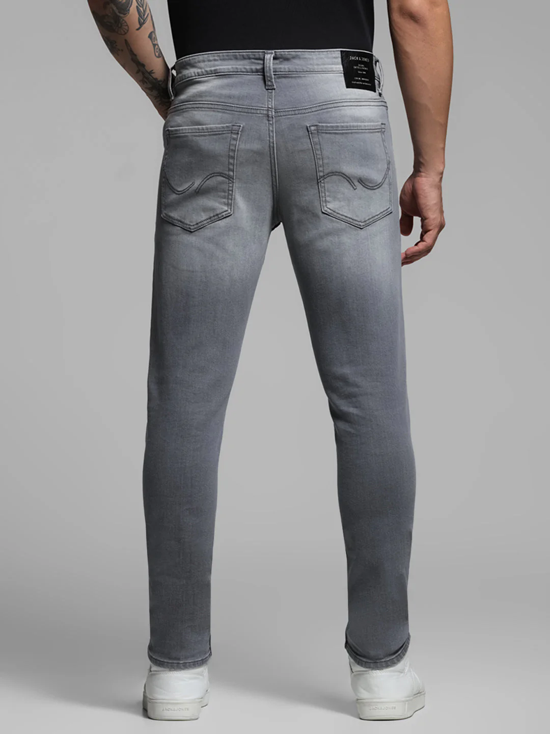 Grey Washed Brak Cropped SlIm Fit Jeans - Image 3
