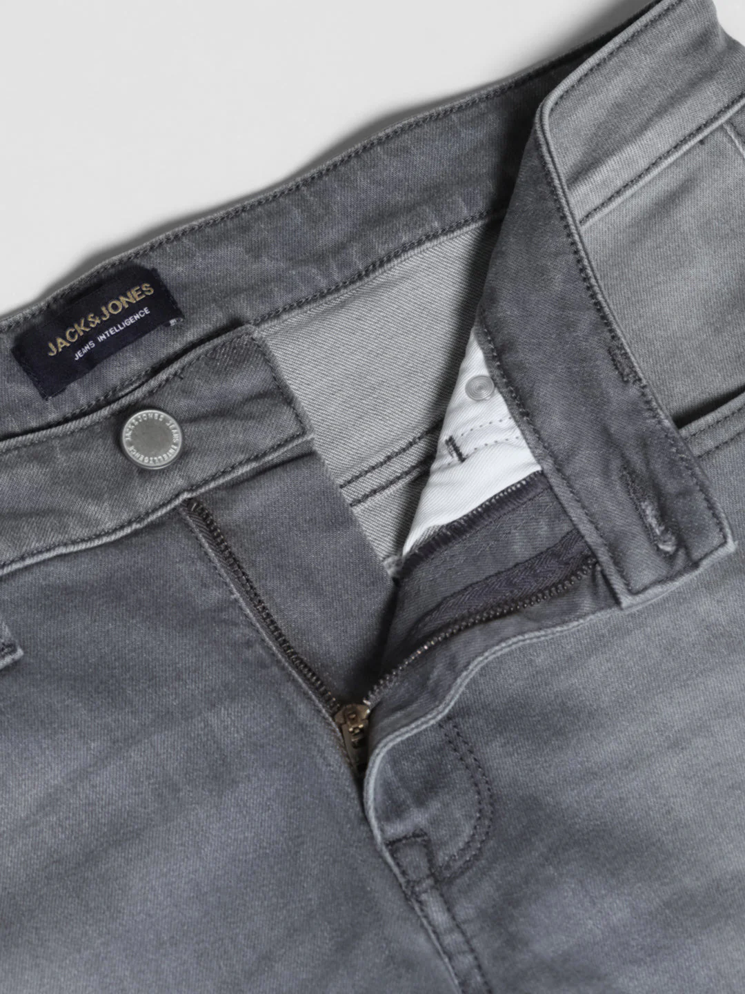 Grey Washed Brak Cropped SlIm Fit Jeans - Image 5