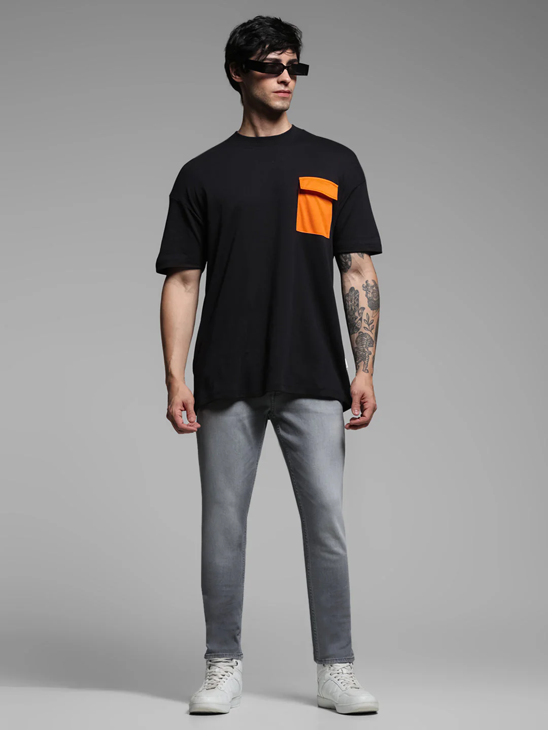 Grey Washed Brak Cropped SlIm Fit Jeans - Image 6