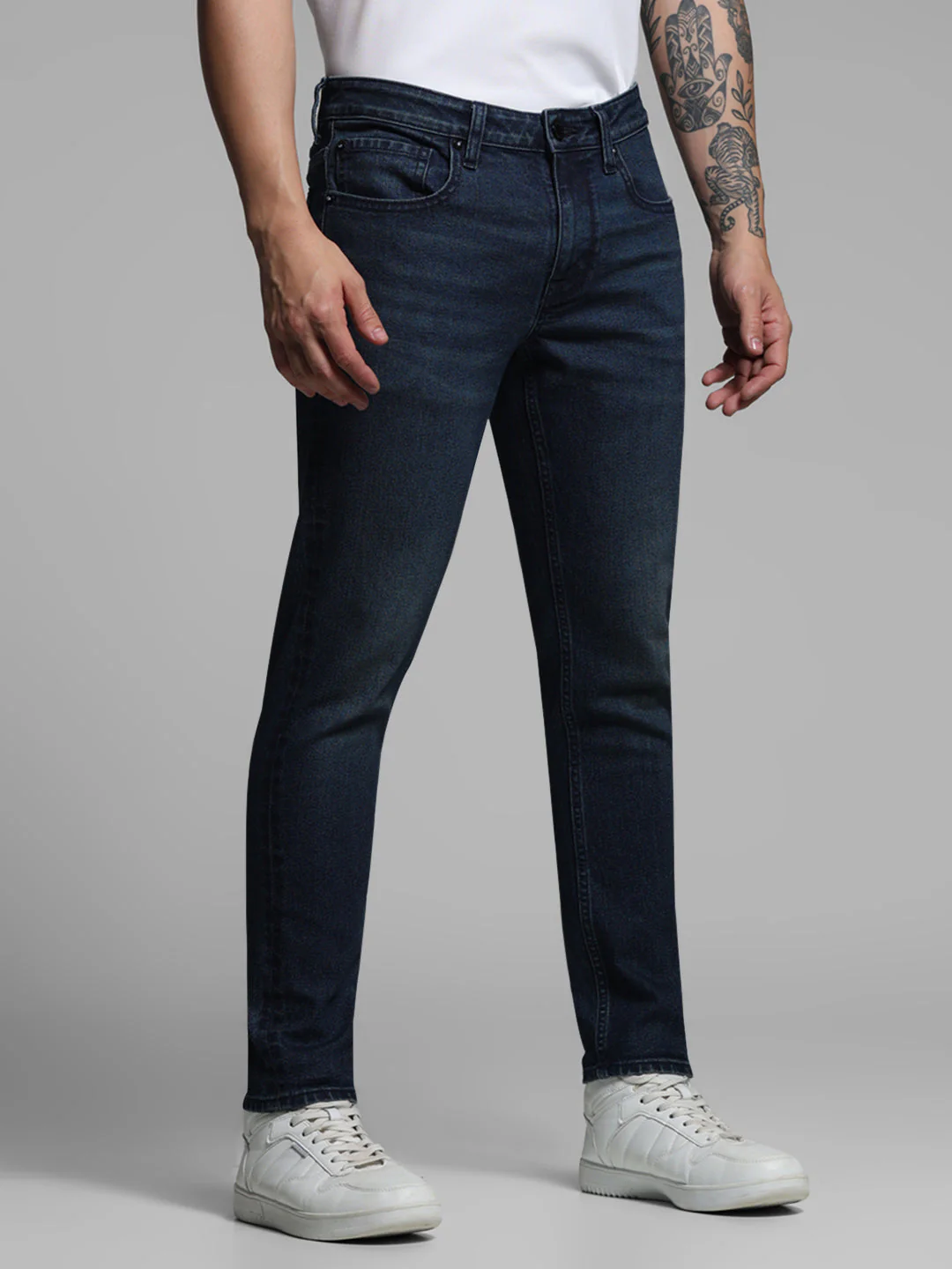 Dark Blue Brak Slim Fit Cropped Jeans - Image 2