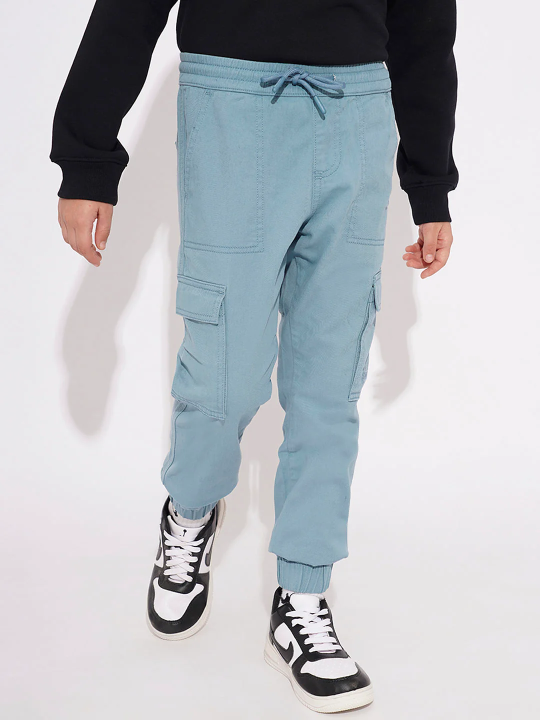 Boys Blue Mid Rise Casual Pants - Image 2