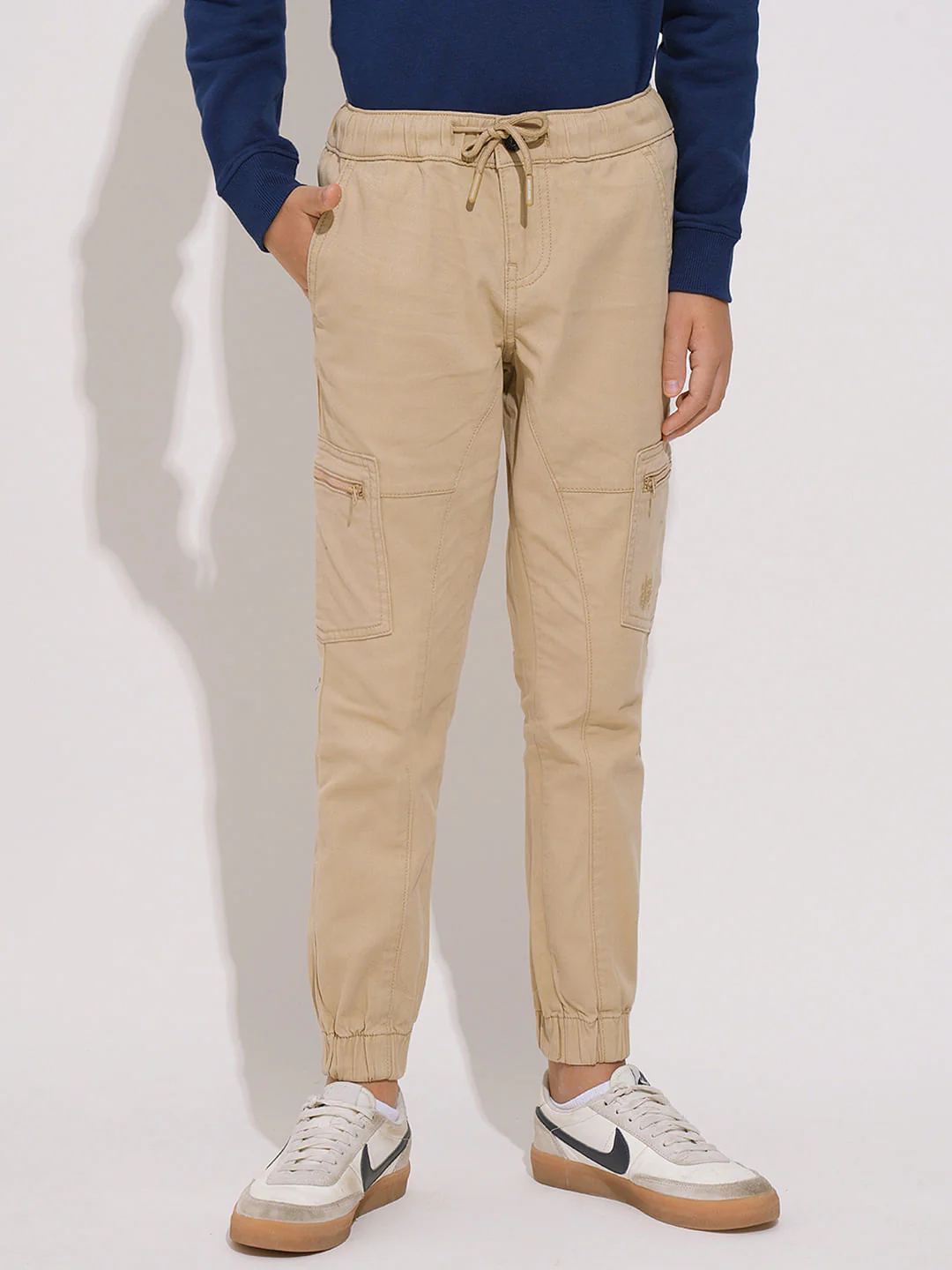 Boys Khaki Cotton Cargos - Image 2