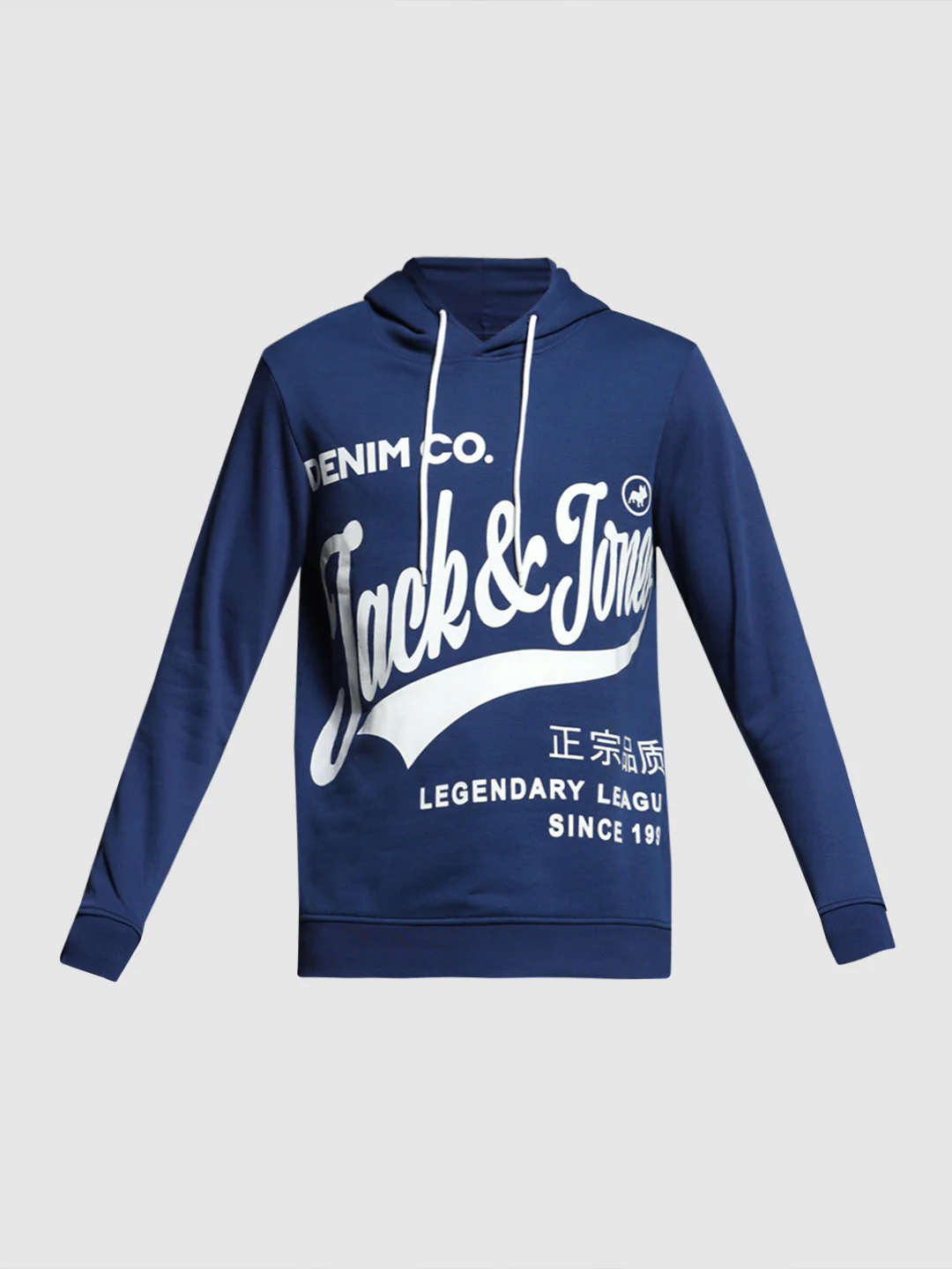 Blue Printed Hooded Sweatshirt - Image 7