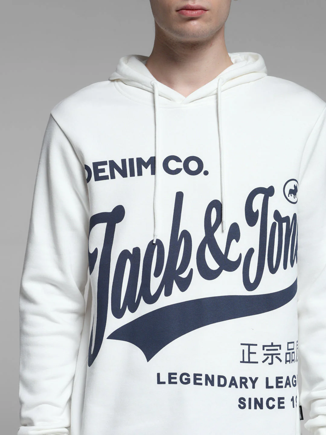 White Printed Hooded Sweatshirt - Image 5