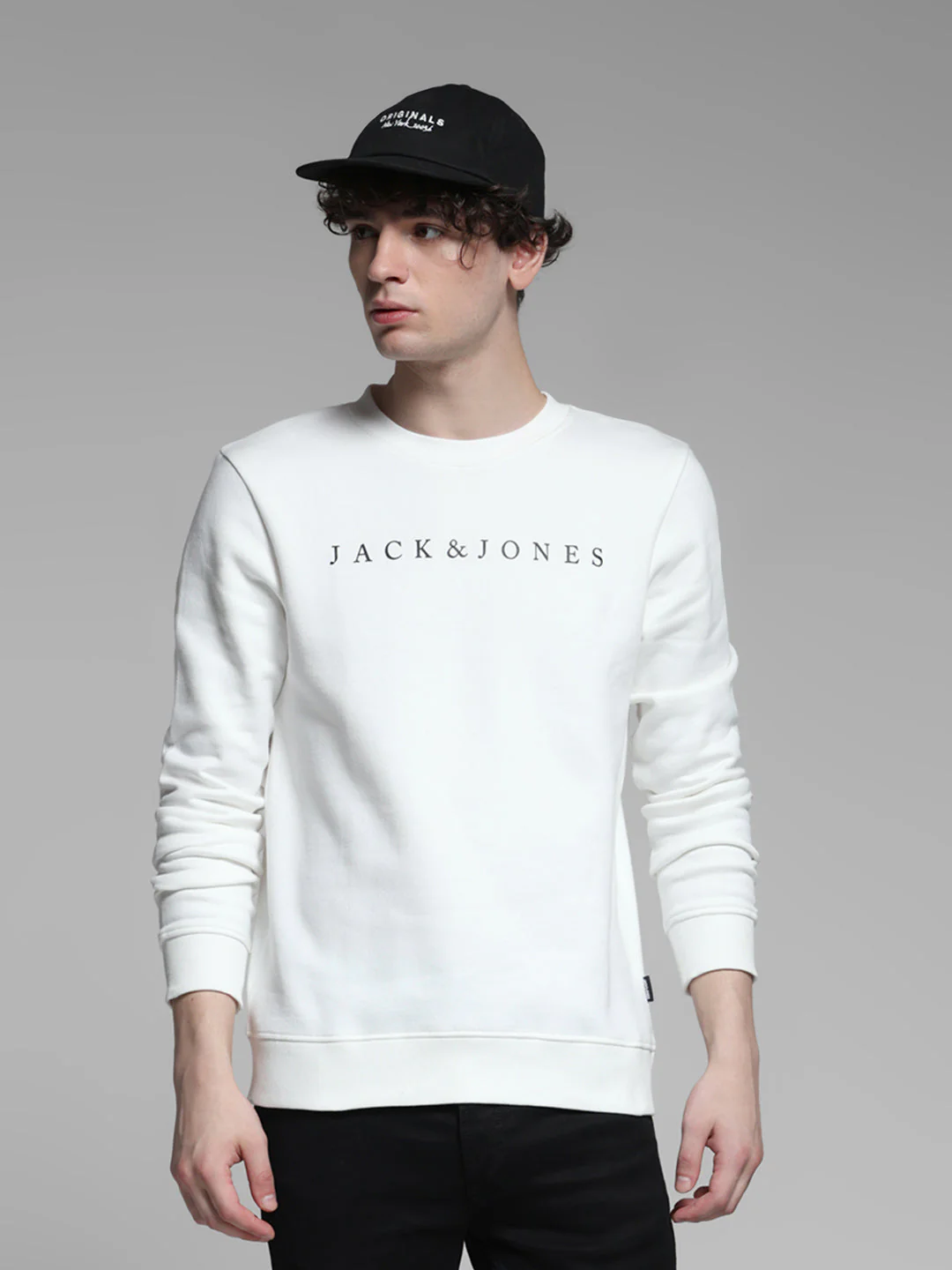 White Logo Detail Sweatshirt