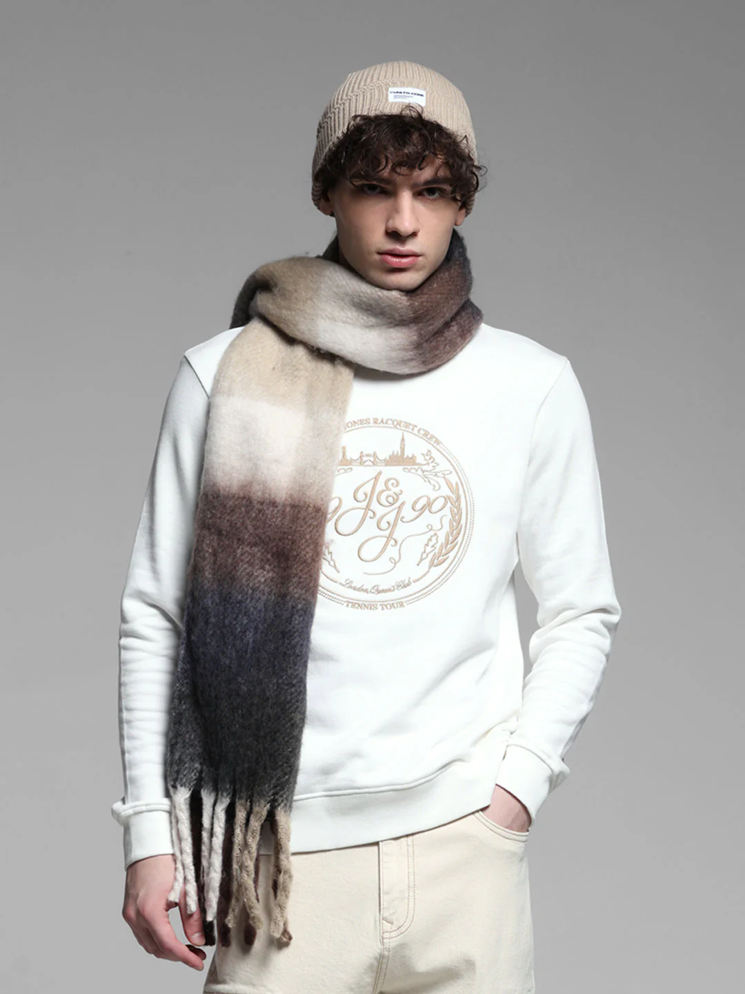White Embroidered Sweatshirt