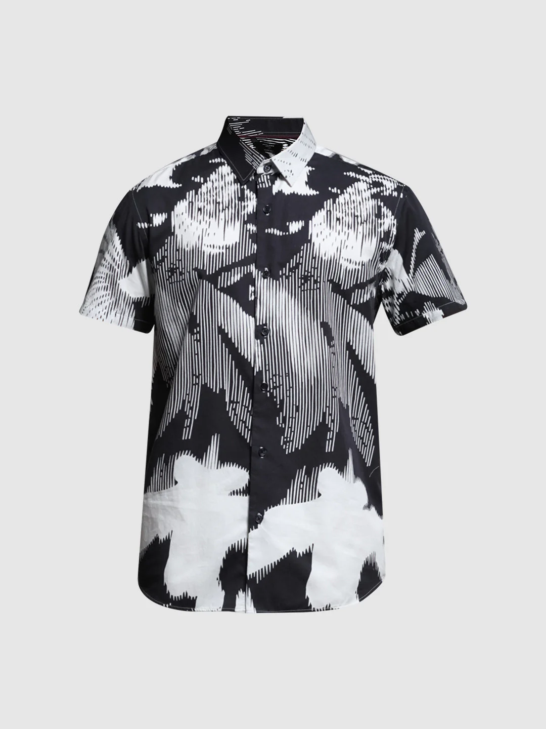Black Print Cotton Shirt - Image 7