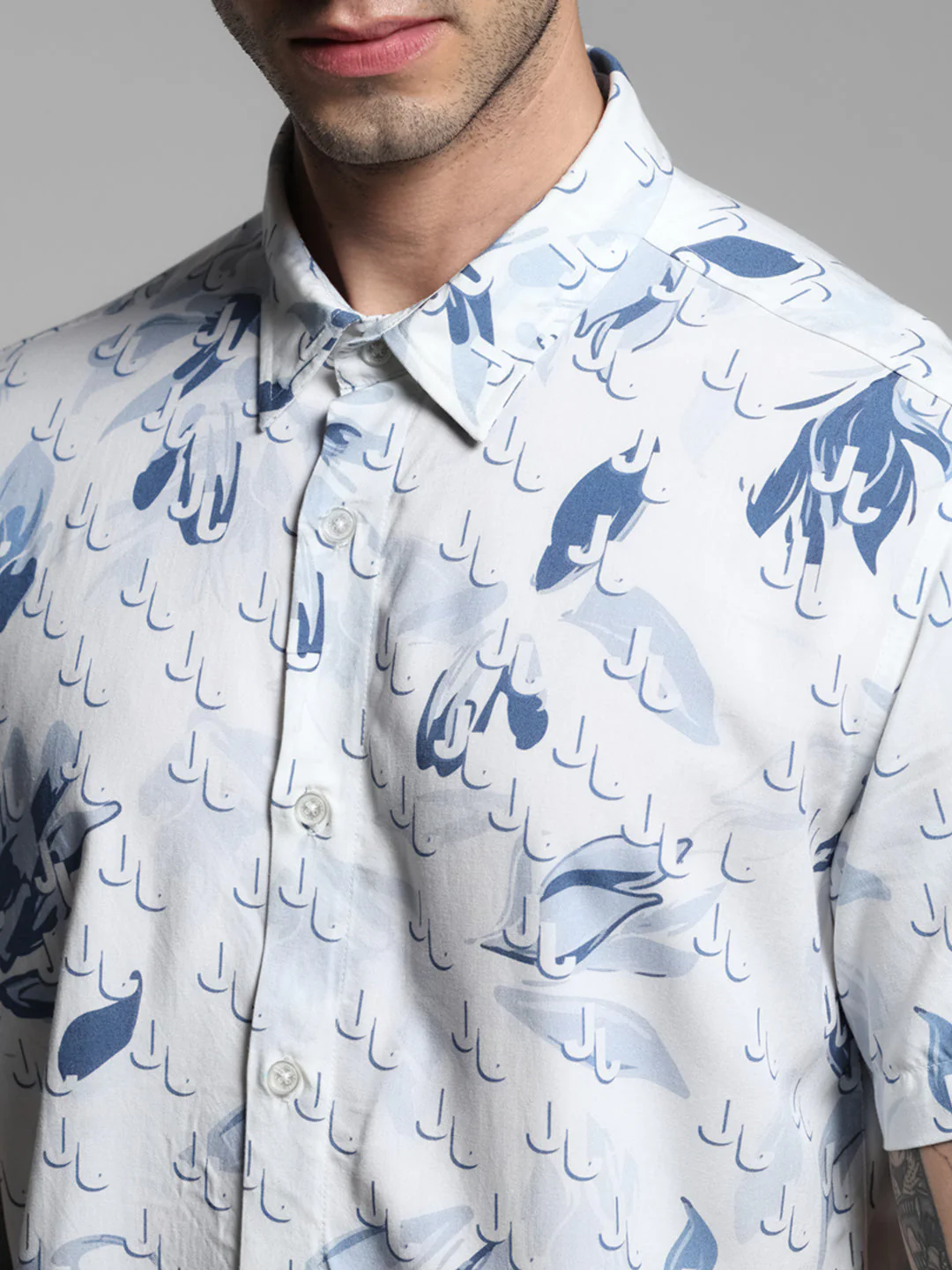 White Floral Print Shirt - Image 5