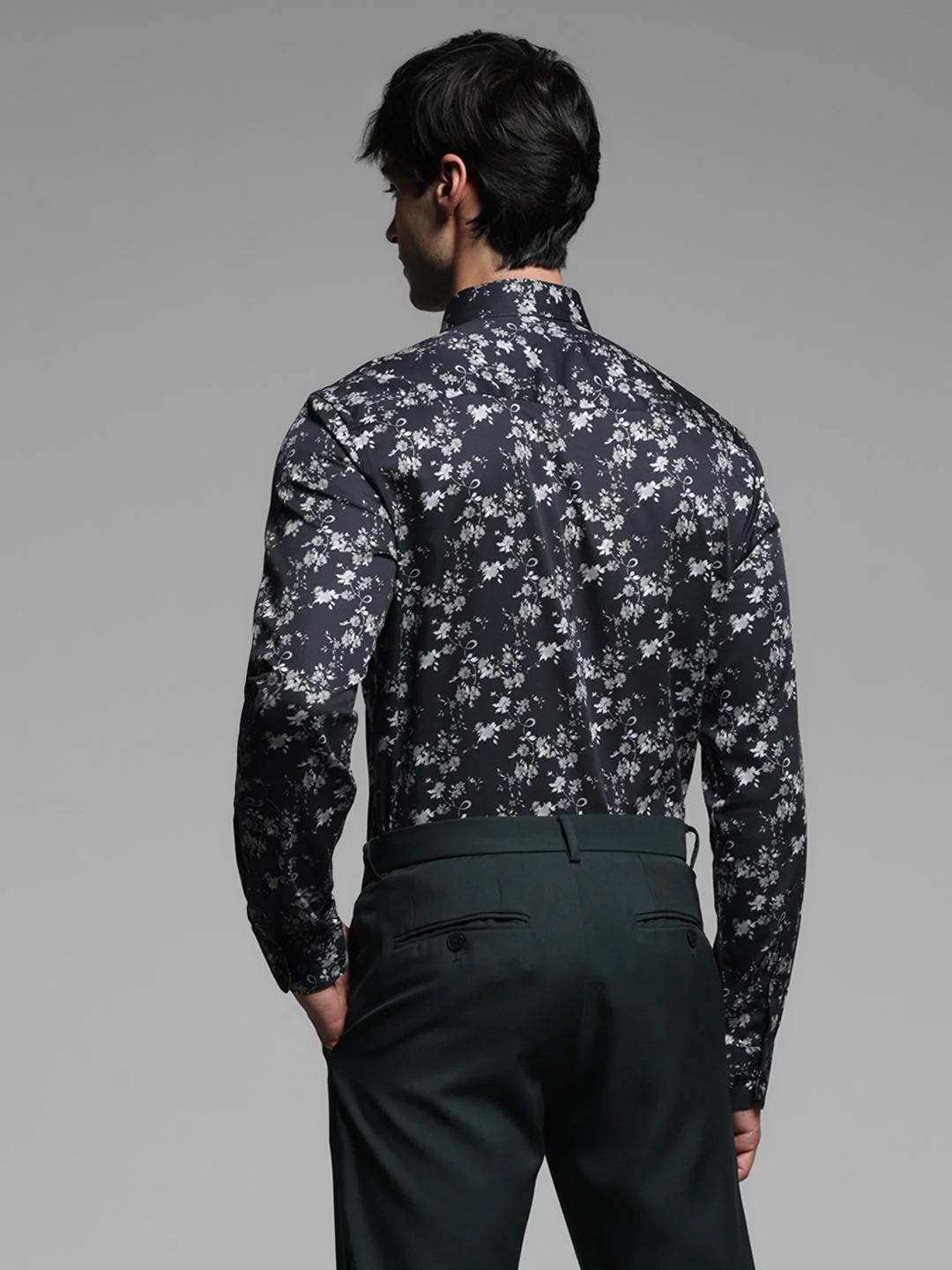 Black Floral Print Shirt - Image 4