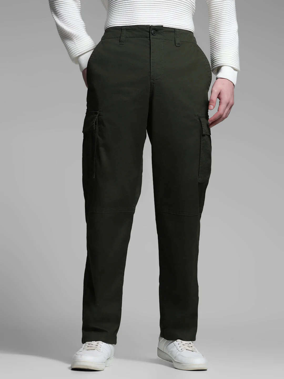 Olive Green Anti Fit Cargos
